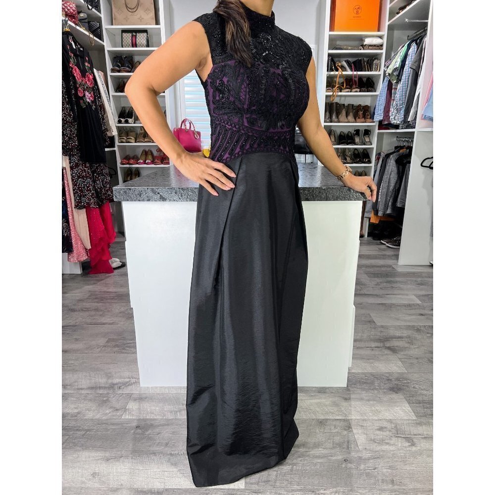 Rare NWT Sue Wong Purple Black Lace Formal Gown $495 - Picture 11 of 15